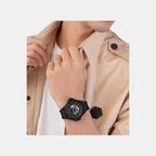 Men Quartz Black Dial Analog Silicone Watch PWPFA0924