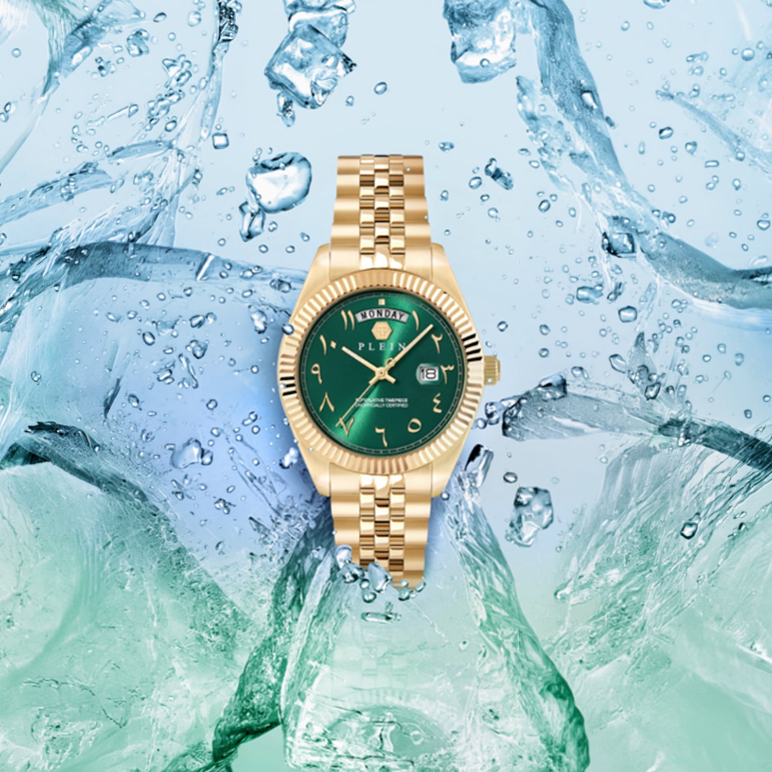 Men Quartz Green Dial Analog Stainless Steel Watch PWPNA1026