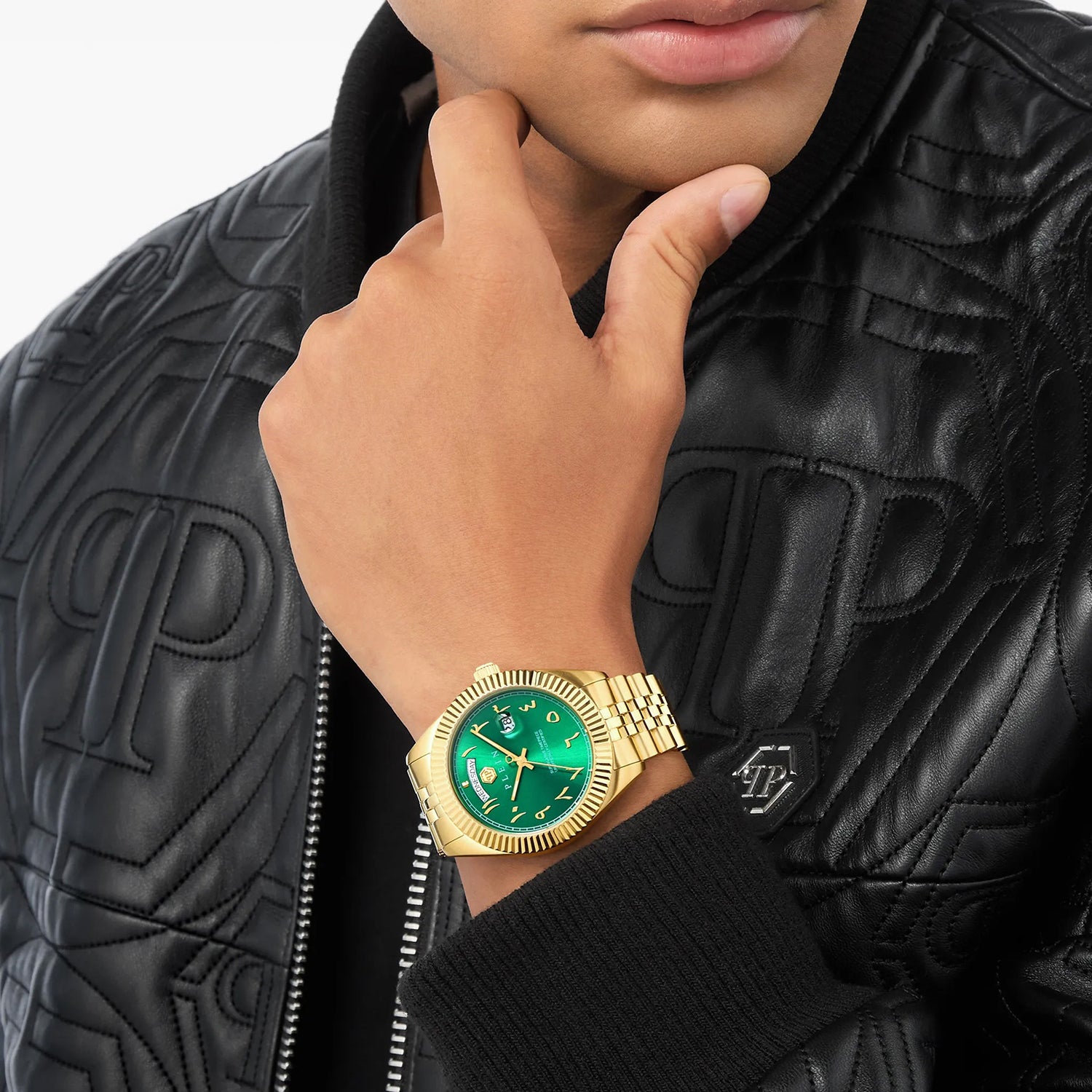 Men Quartz Green Dial Analog Stainless Steel Watch PWPNA1026