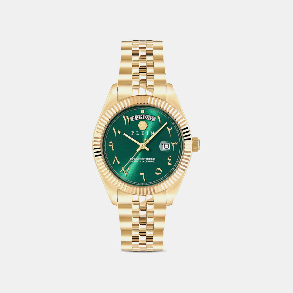 Men Quartz Green Dial Analog Stainless Steel Watch PWPNA1026