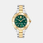 Women Quartz Green Dial Analog Stainless Steel Watch PWPOA0724