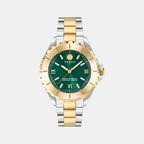 Women Quartz Green Dial Analog Stainless Steel Watch PWPOA0724