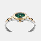 Women Quartz Green Dial Analog Stainless Steel Watch PWPOA0724