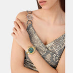 Women Quartz Green Dial Analog Stainless Steel Watch PWPOA0724