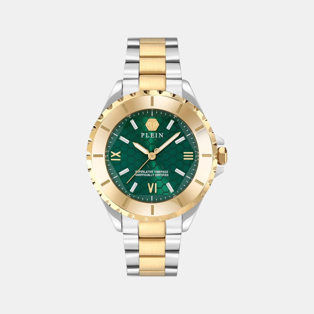 Women Quartz Green Dial Analog Stainless Steel Watch PWPOA0724