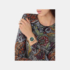 Poa-Lady Sst-Pw Women Quartz Green Dial Analog Stainless Steel Watch PWPOA0824