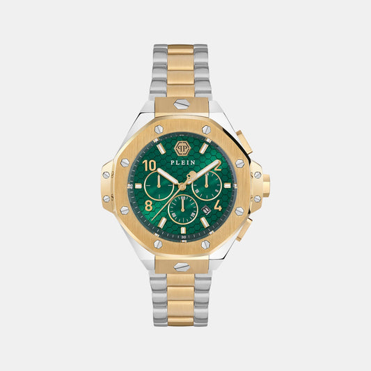 Men Quartz Green Dial Analog Stainless Steel Watch PWPRA0324