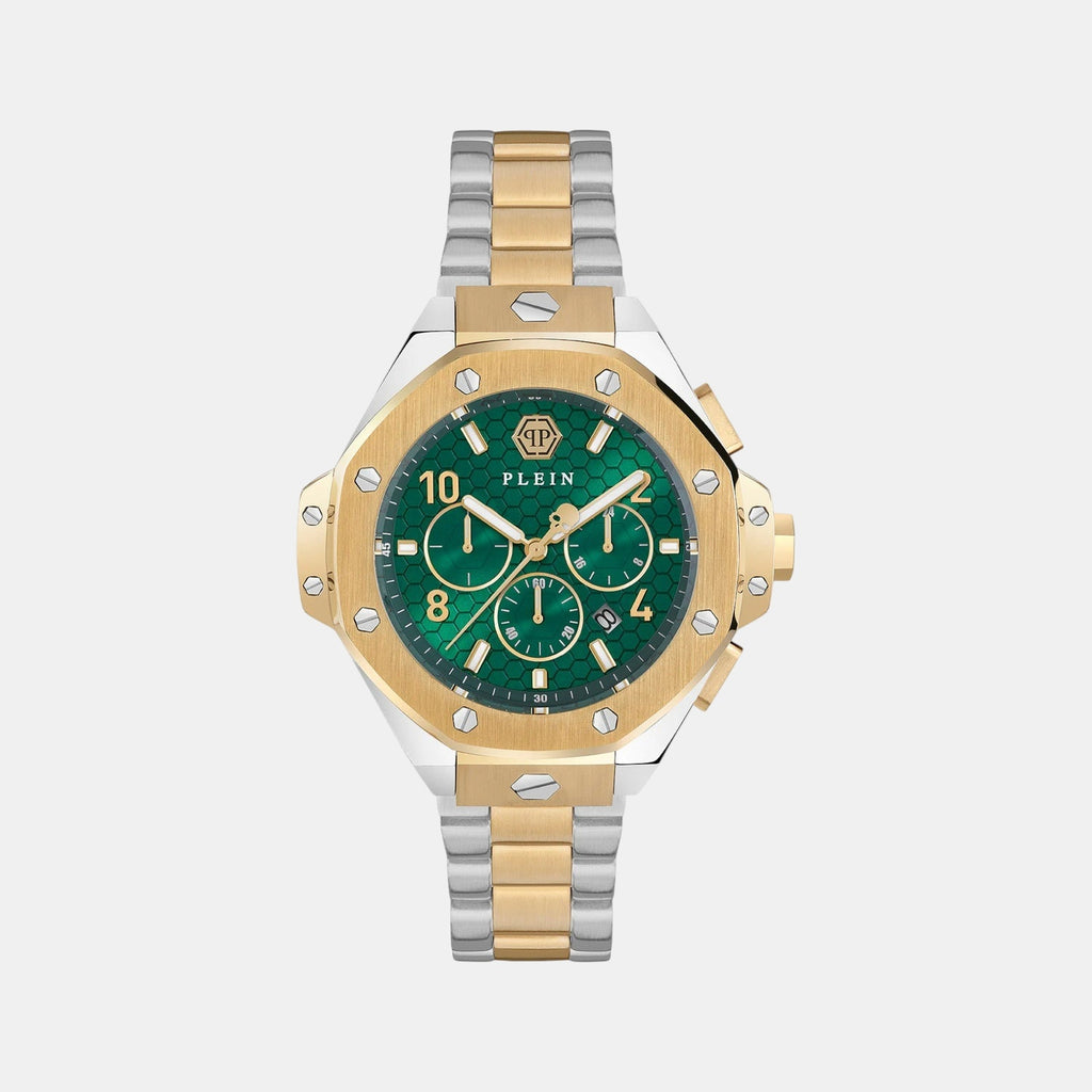 Men Quartz Green Dial Analog Stainless Steel Watch PWPRA0324
