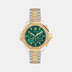 Men Quartz Green Dial Analog Stainless Steel Watch PWPRA0324