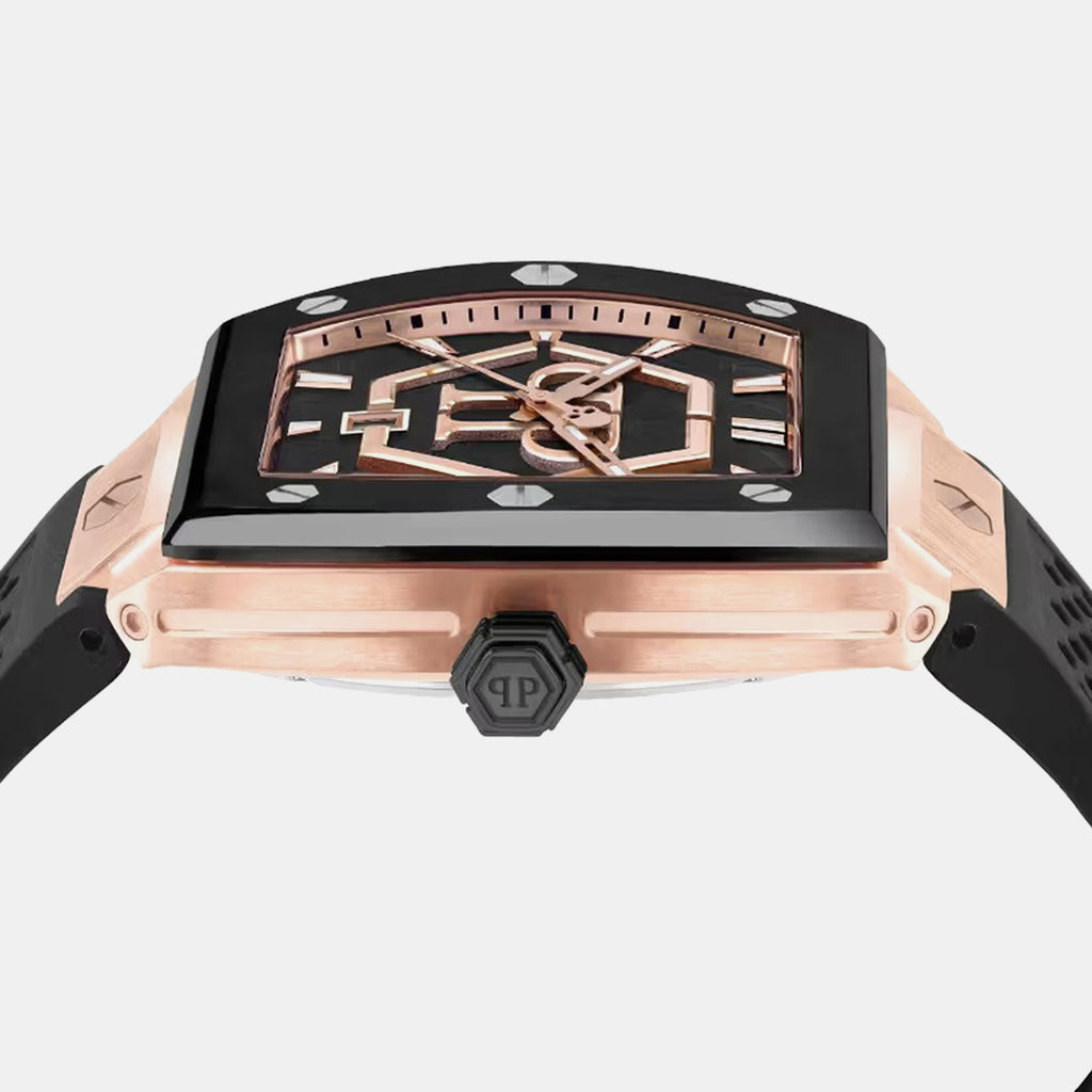 Pua-The Hexagon Phantom-P Men Quartz Black Dial Analog Silicone Watch PWPUA0124
