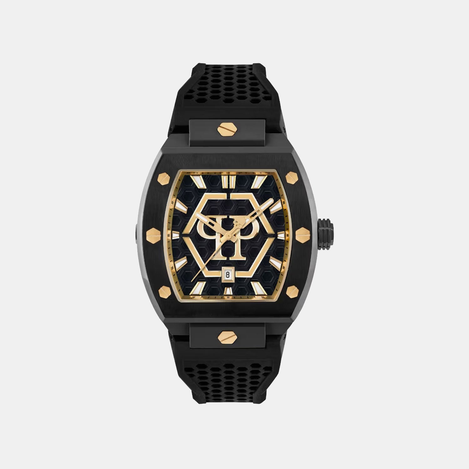 Men Quartz Black Dial Analog Silicone Watch PWPUA0224