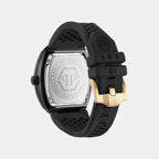 Men Quartz Black Dial Analog Silicone Watch PWPUA0224