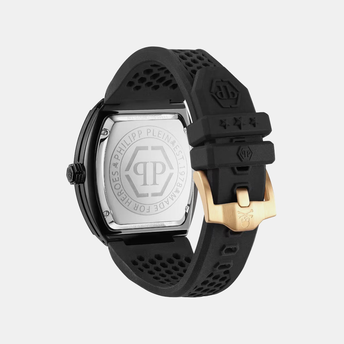 Pua-The Hexagon Phantom-P Men Quartz Black Dial Analog Silicone Watch PWPUA0224