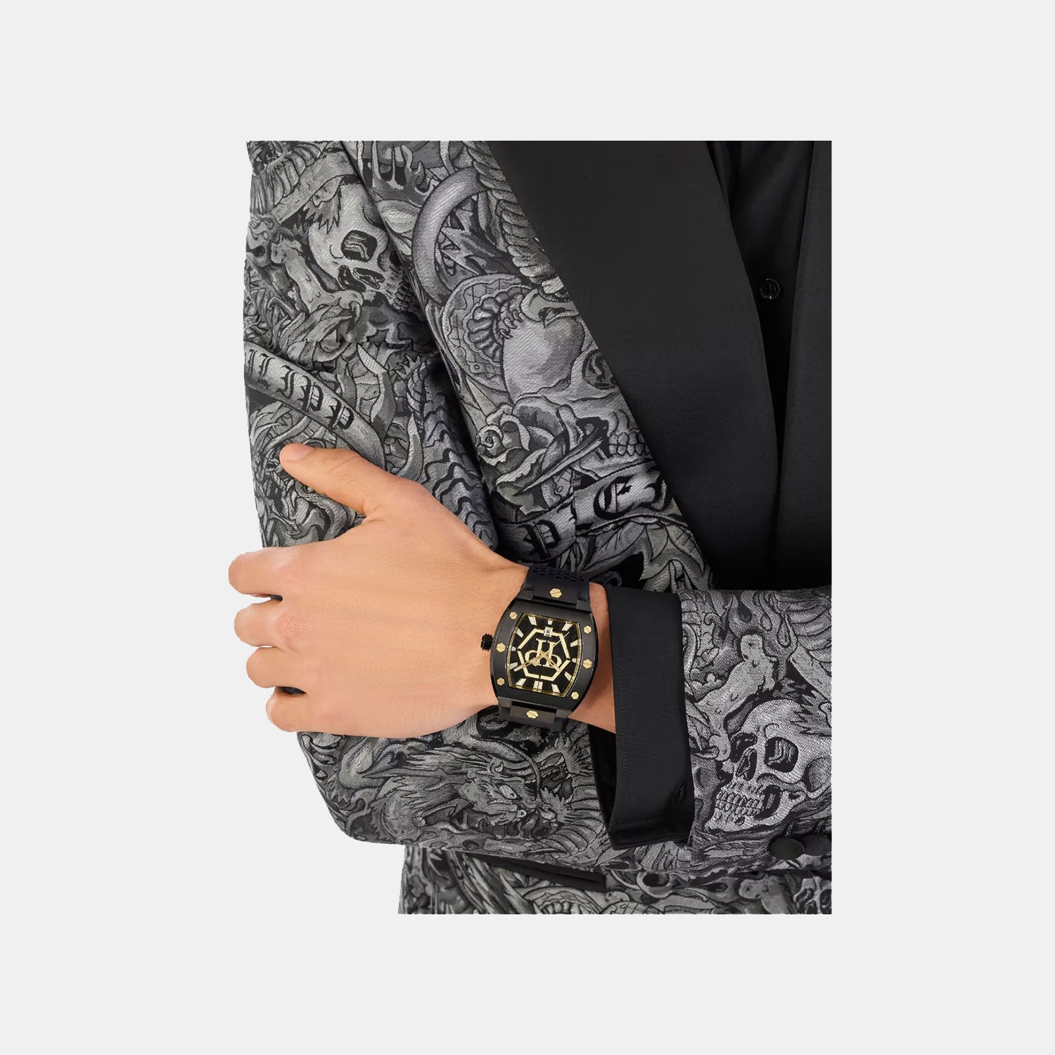 Men Quartz Black Dial Analog Silicone Watch PWPUA0224