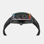 Men Quartz Black Dial Analog Silicone Watch PWPUA0324