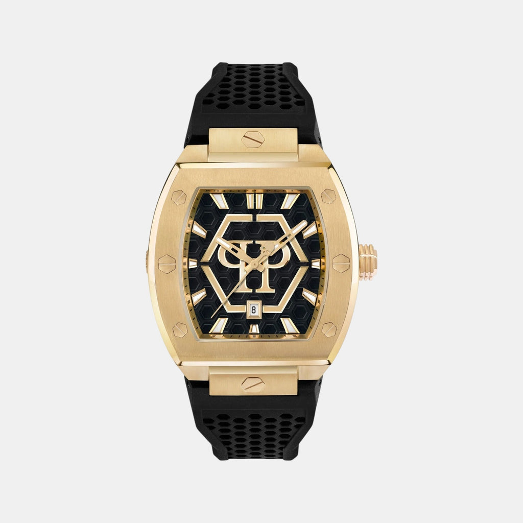 Men Quartz Black Dial Analog Silicone Watch PWPUA0424