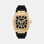 Men Quartz Black Dial Analog Silicone Watch PWPUA0424