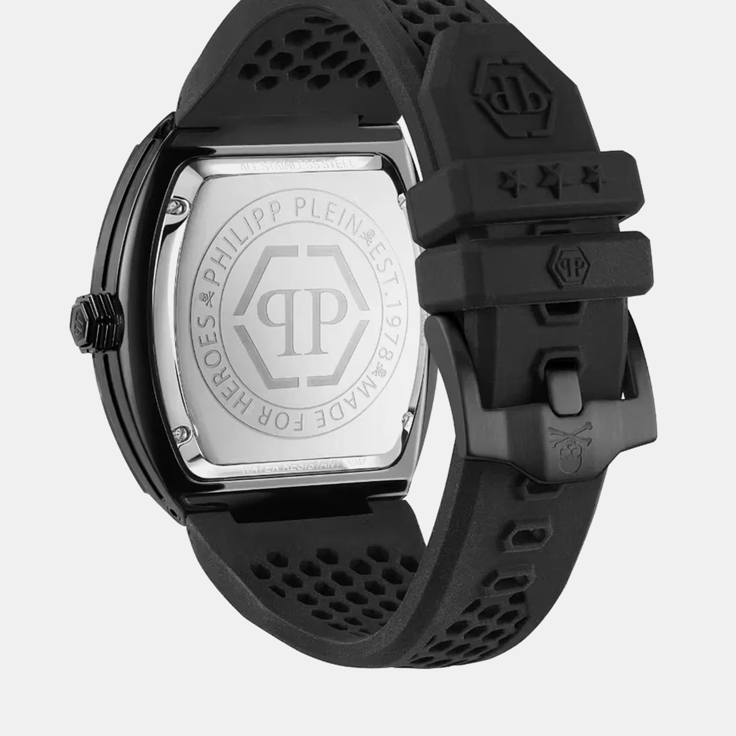 Pua-The Hexagon Phantom-P Men Quartz Black Dial Analog Silicone Watch PWPUA0624