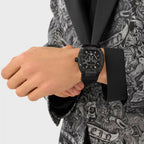 Pua-The Hexagon Phantom-P Men Quartz Black Dial Analog Silicone Watch PWPUA0624