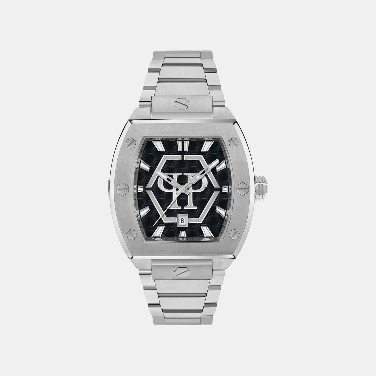 Hexagon Phantom Men Quartz Black Dial Analog Stainless Steel Watch PWPUA0725