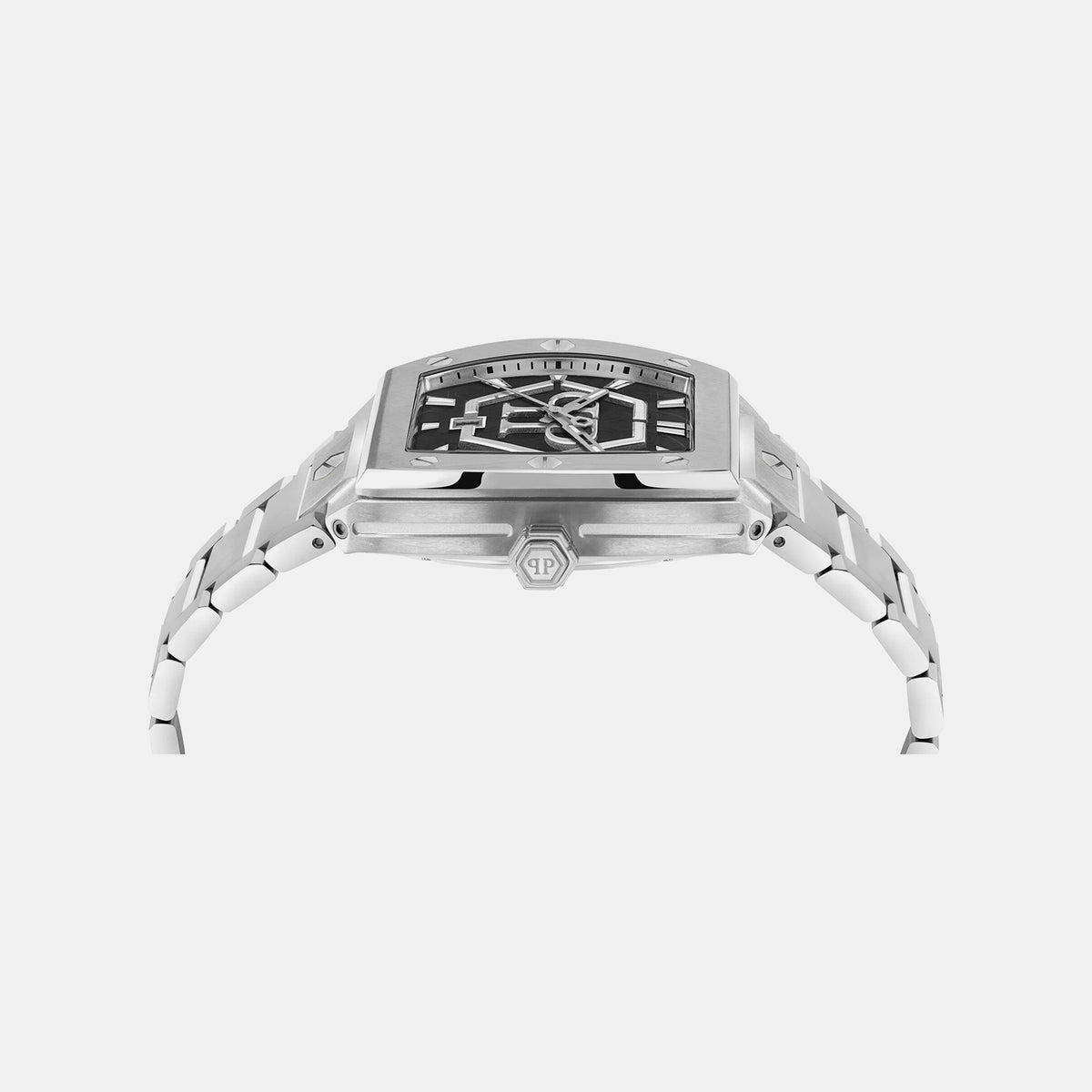 Hexagon Phantom Men Quartz Black Dial Analog Stainless Steel Watch PWPUA0725