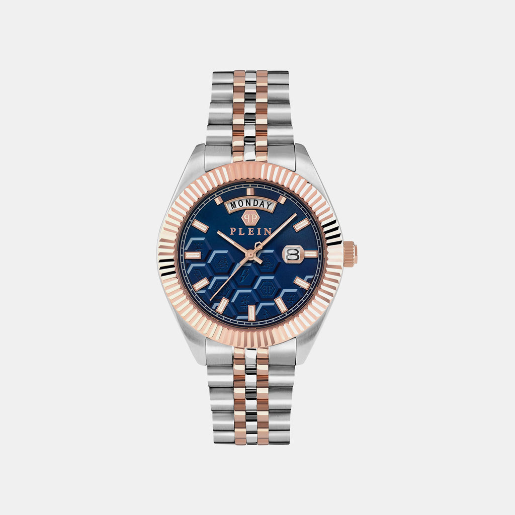 Men Quartz Blue Dial Analog Stainless Steel Watch PWPVA0524