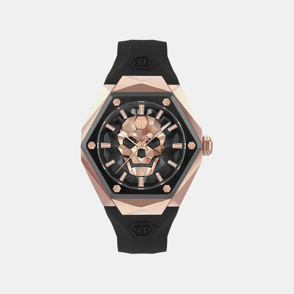 Men Quartz Black Dial Analog Silicone Watch PWPWA0224