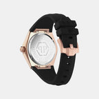 Men Quartz Black Dial Analog Silicone Watch PWPWA0224