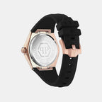 Pwa-The Skull Spikes-Pw Men Quartz Black Dial Analog Silicone Watch PWPWA0424