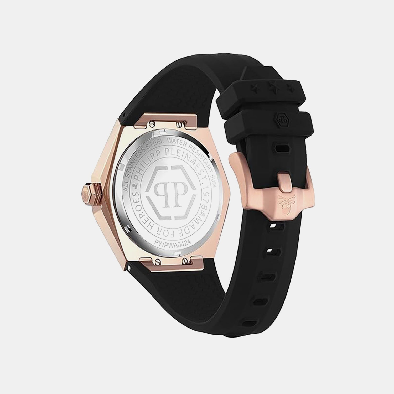 Men Quartz Black Dial Analog Silicone Watch PWPWA0424