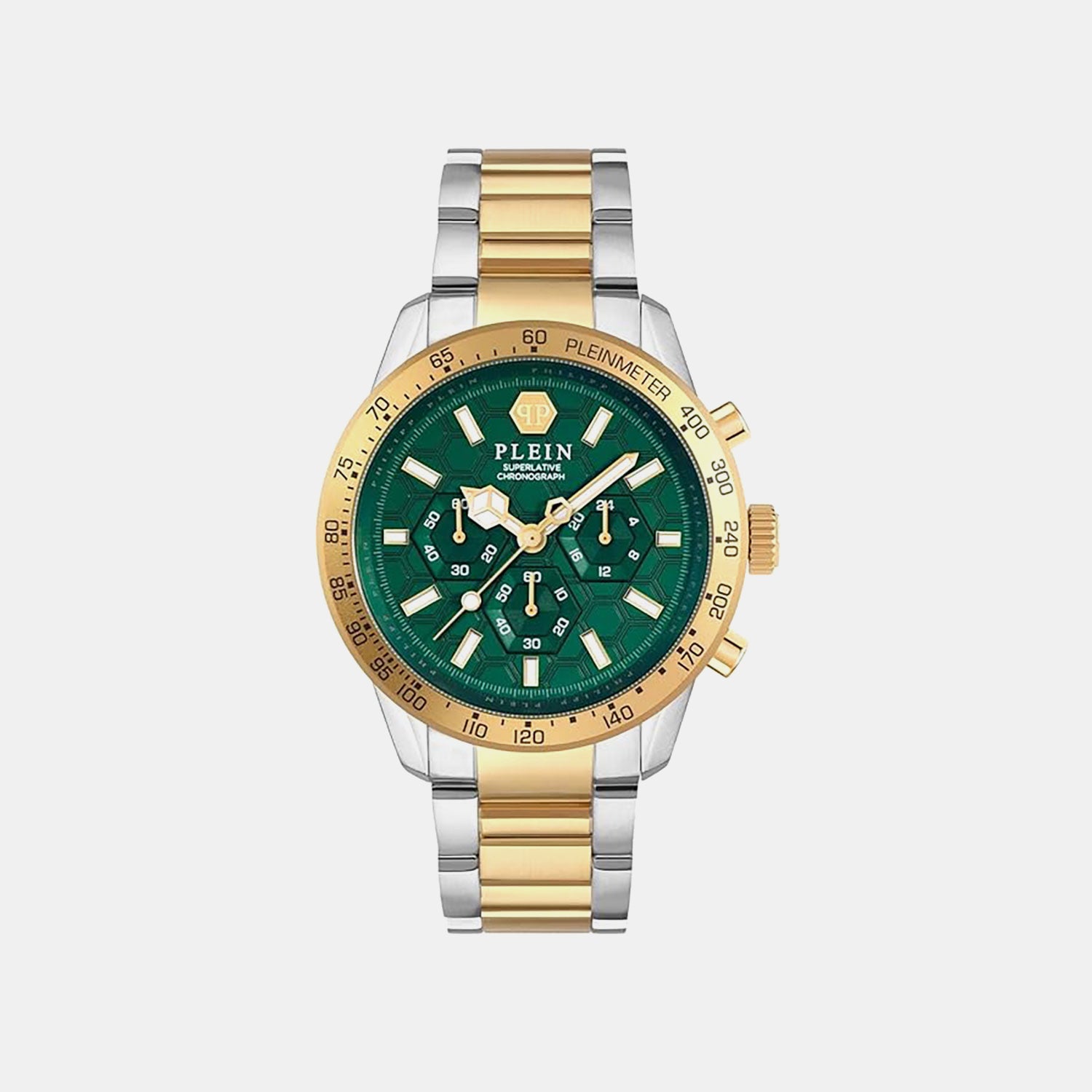 Men Quartz Green Dial Chronograph Stainless Steel Watch PWPYA0524