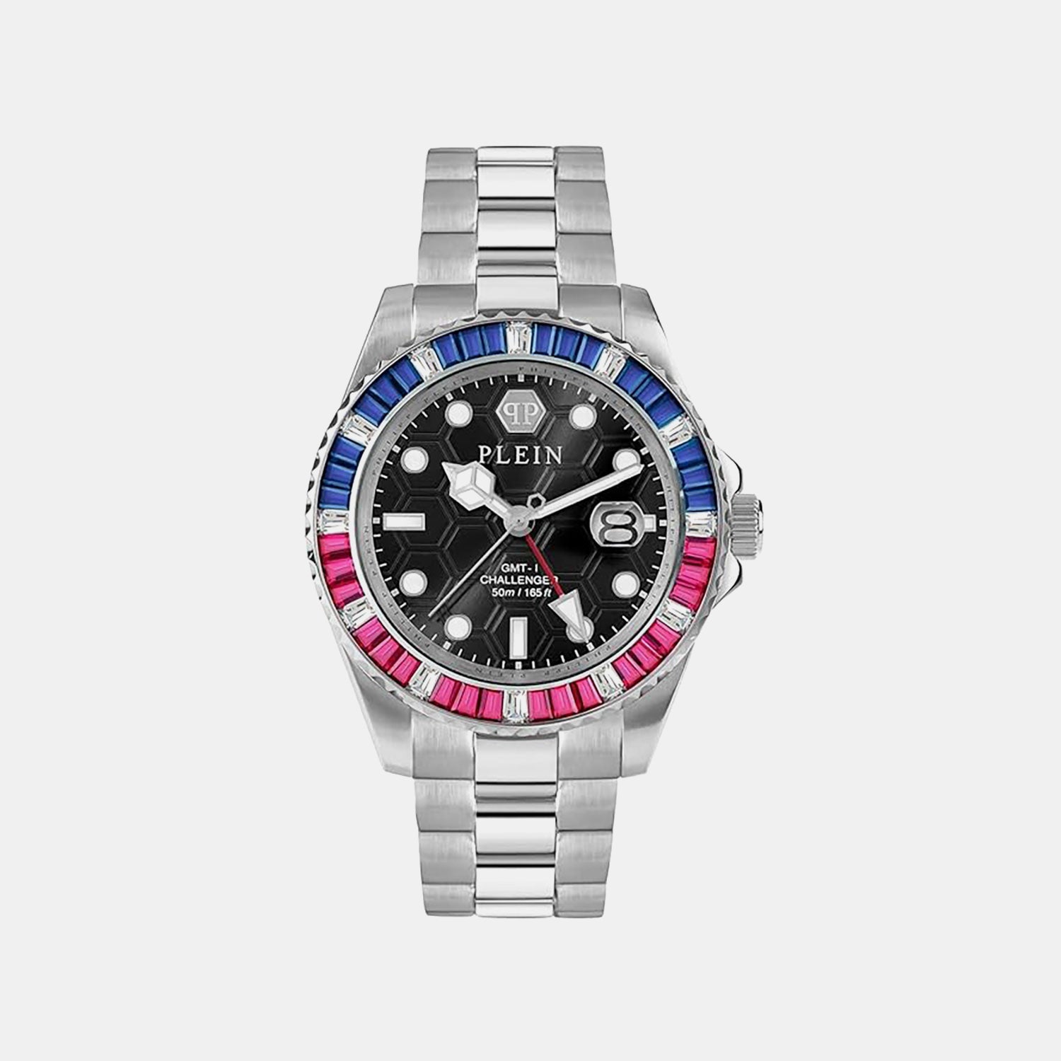 Men GMT Black Dial Analog Stainless Steel Watch PWPZA0124