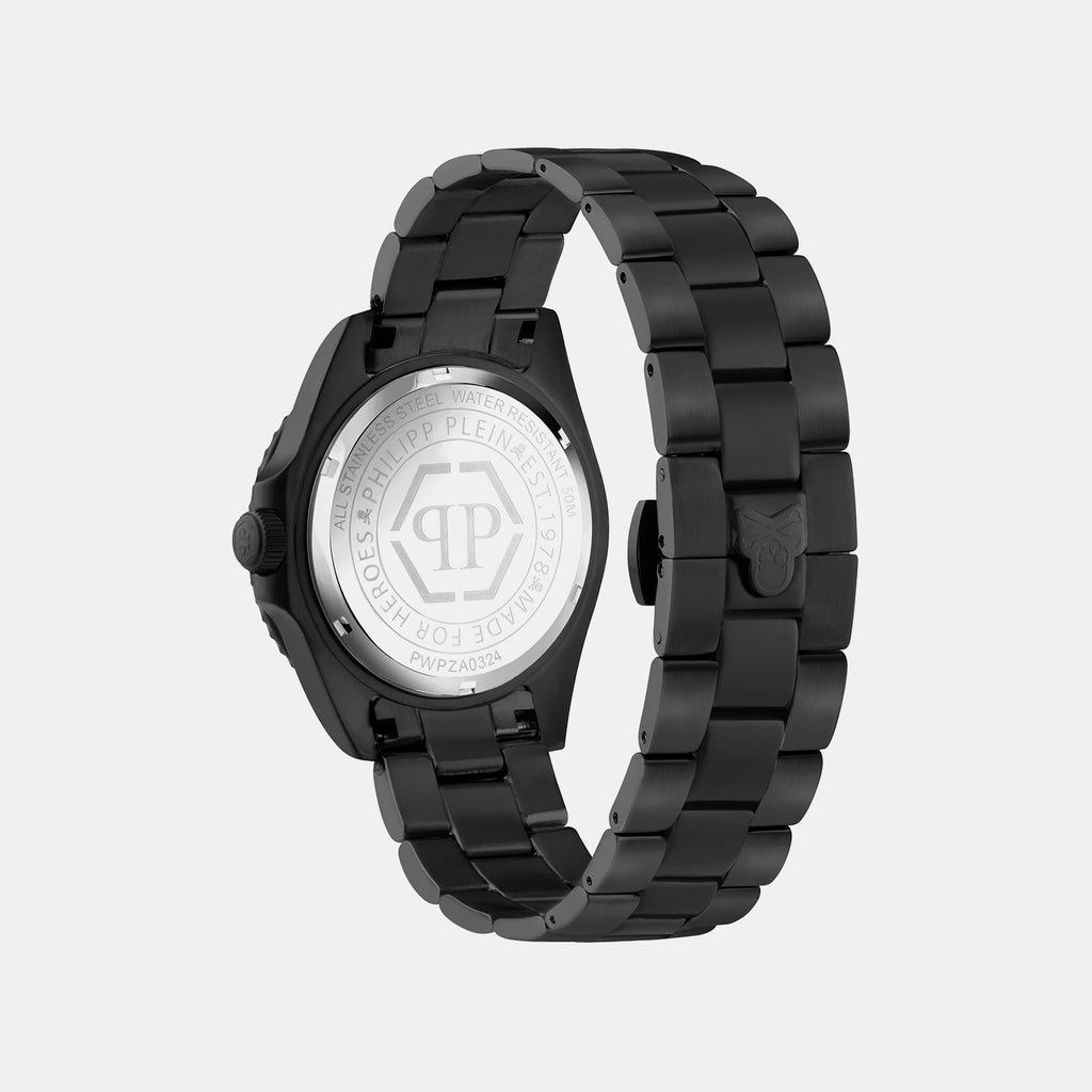 Pza-Gmt-I Challenger Bagu Men Quartz Black Dial Analog Stainless Steel Watch PWPZA0324