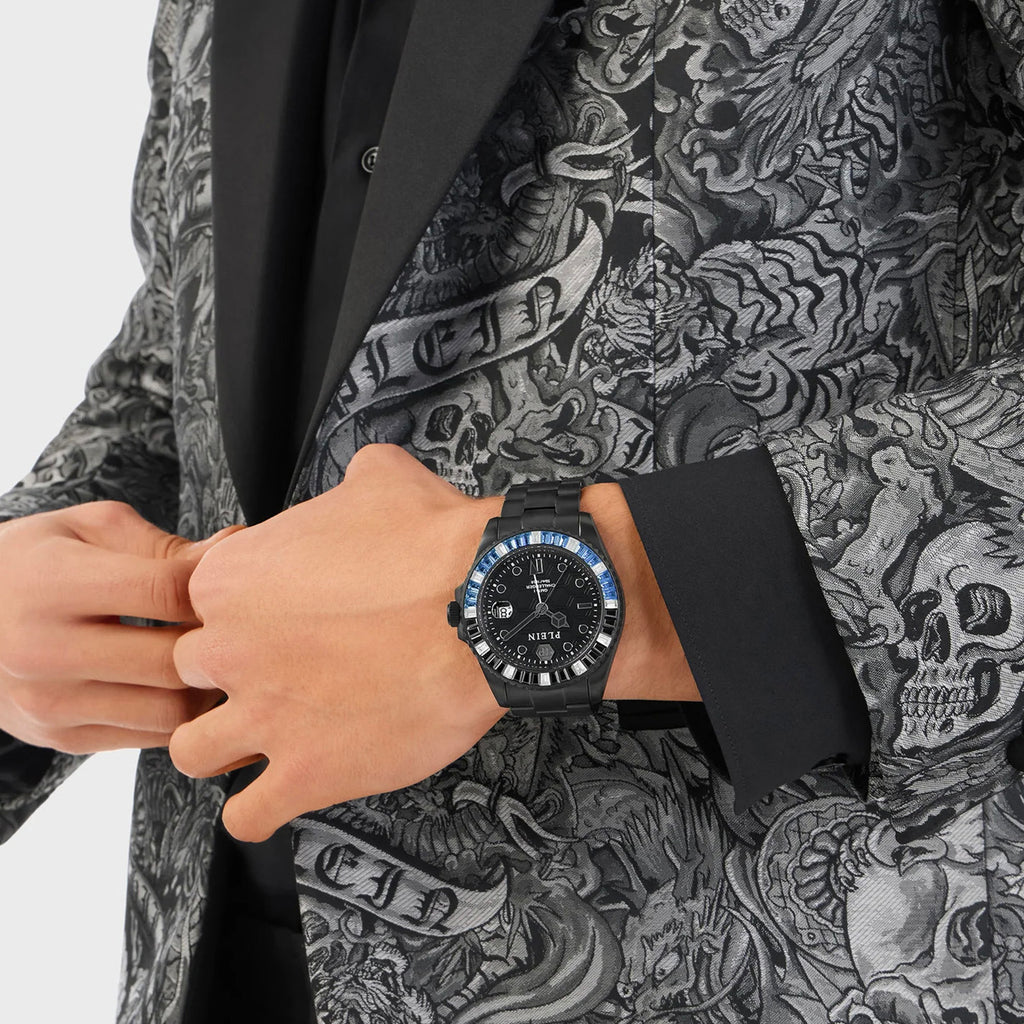 Pza-Gmt-I Challenger Bagu Men Quartz Black Dial Analog Stainless Steel Watch PWPZA0324