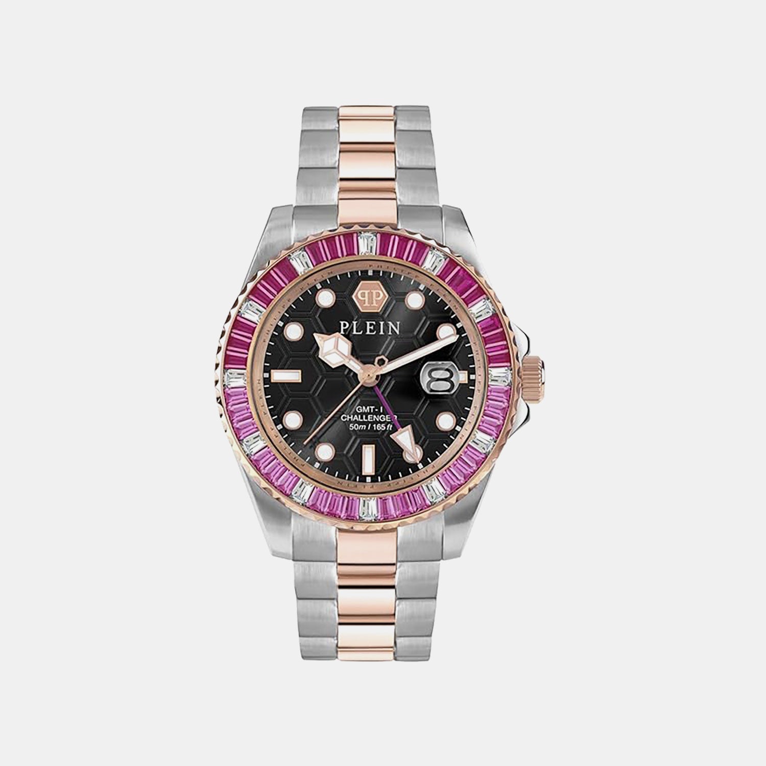 Men GMT Black Dial Analog Stainless Steel Watch PWPZA0424