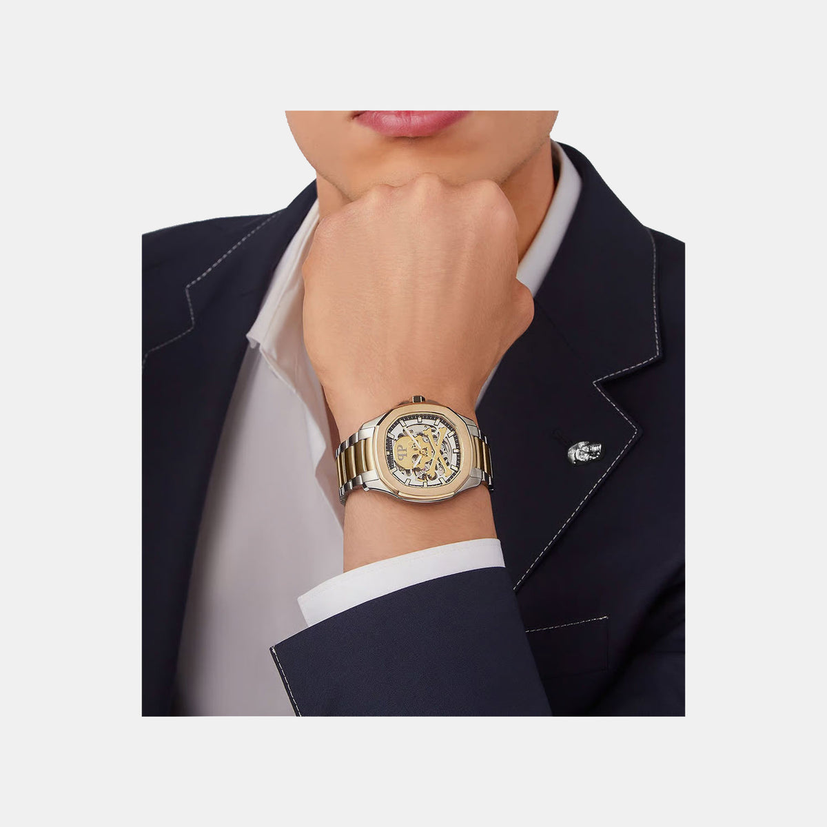 Men Automatic Silver Dial Analog Stainless Steel Watch PWRAA0323