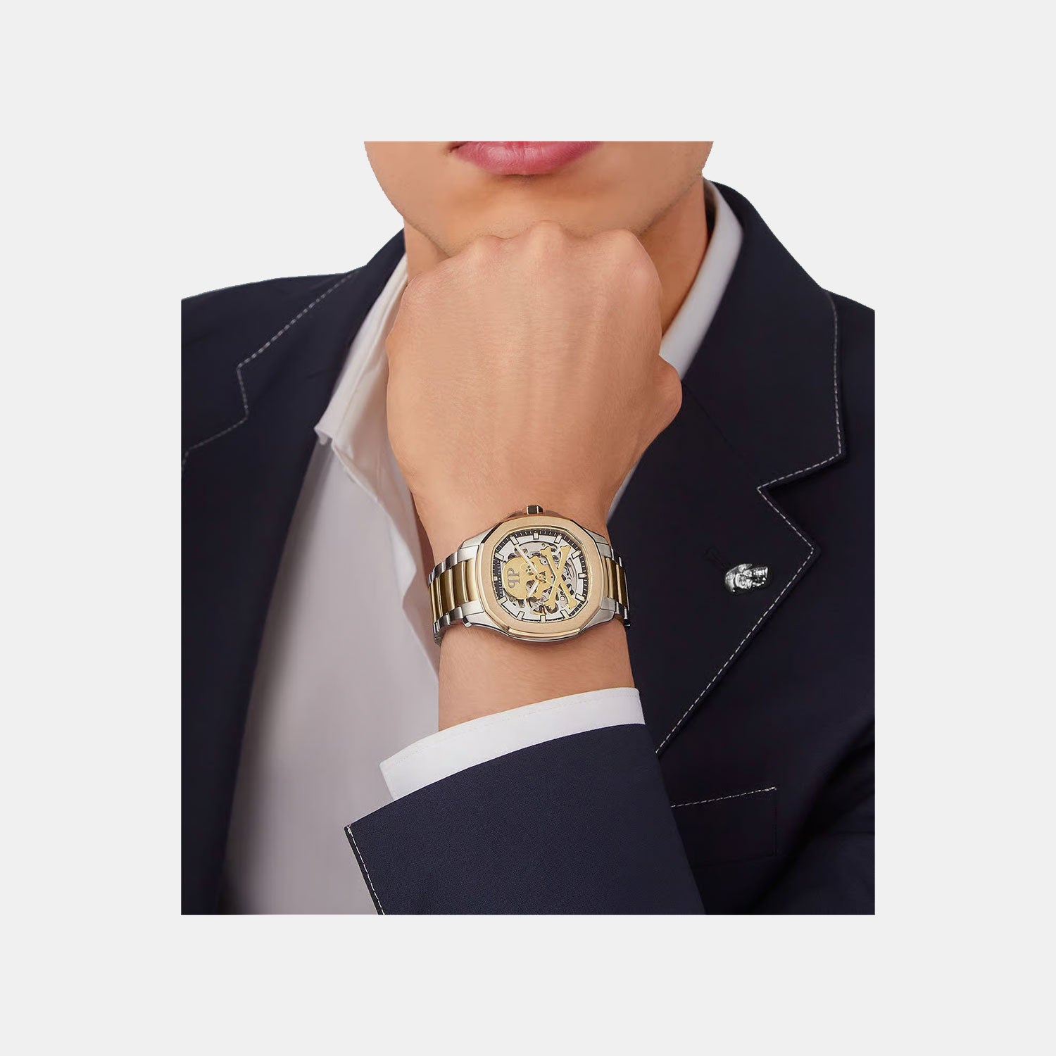 Men Automatic Silver Dial Analog Stainless Steel Watch PWRAA0323