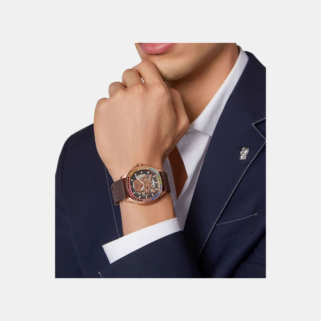 Men Quartz Black Dial Analog Silicone Watch PWRAA0623