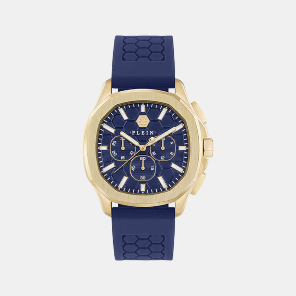 Men Quartz Blue Dial Chronograph Silicone Watch PWSAA0323
