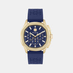 Men Quartz Blue Dial Chronograph Silicone Watch PWSAA0323