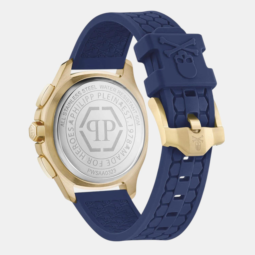Men Quartz Blue Dial Chronograph Silicone Watch PWSAA0323