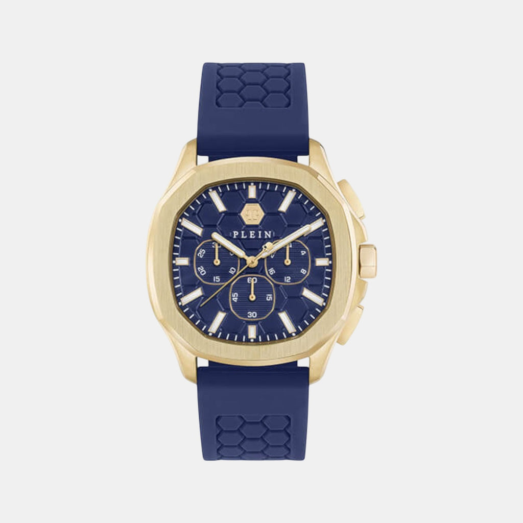 Men Quartz Blue Dial Chronograph Silicone Watch PWSAA0323