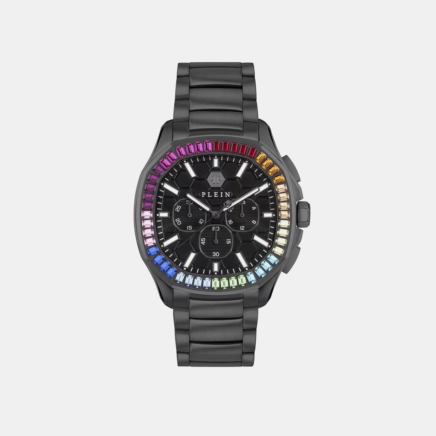 Men Quartz Black Dial Chronograph Stainless Steel Watch PWSAA0723