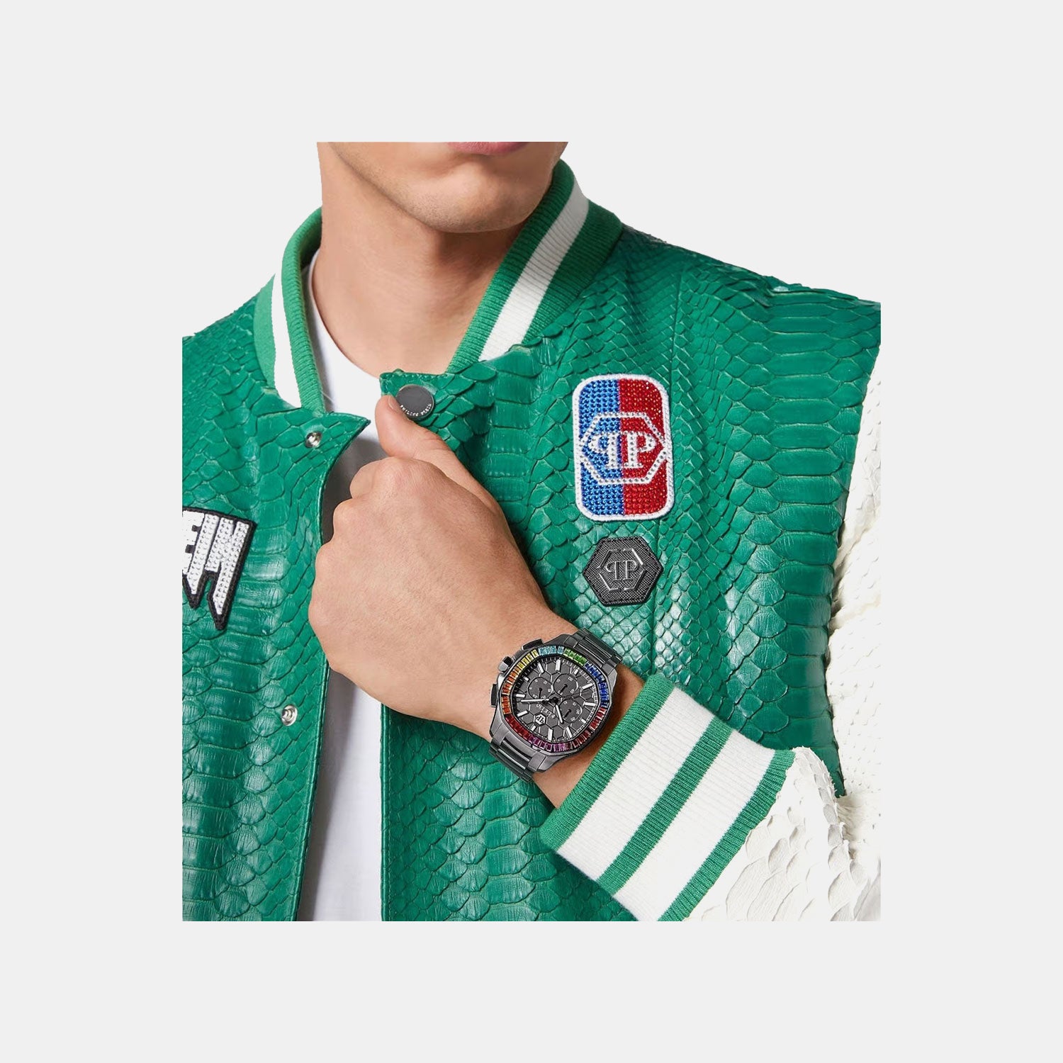 Men Quartz Black Dial Chronograph Stainless Steel Watch PWSAA0723