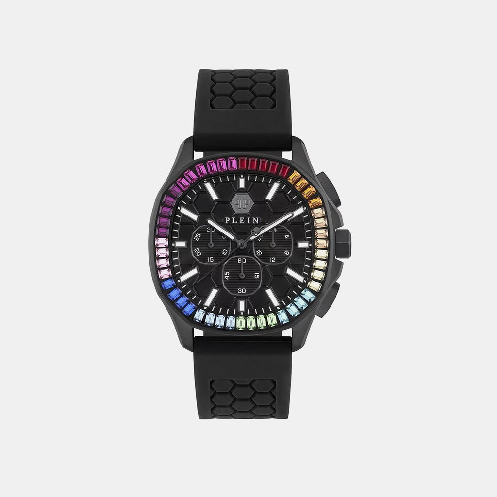 Men Quartz Black Dial Analog Silicone Watch PWSAA0923