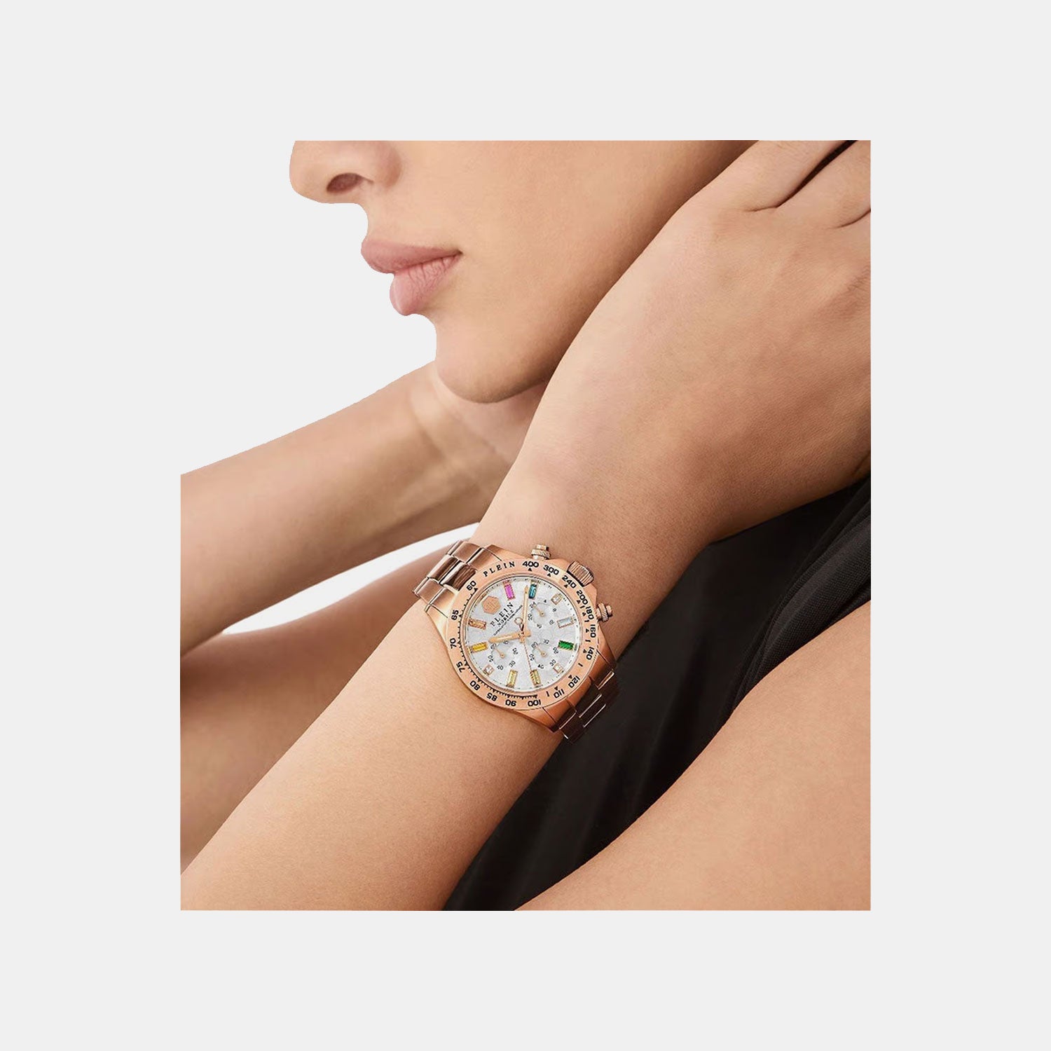 Women Quartz Silver Dial Chronograph Stainless Steel Watch PWSBA0323