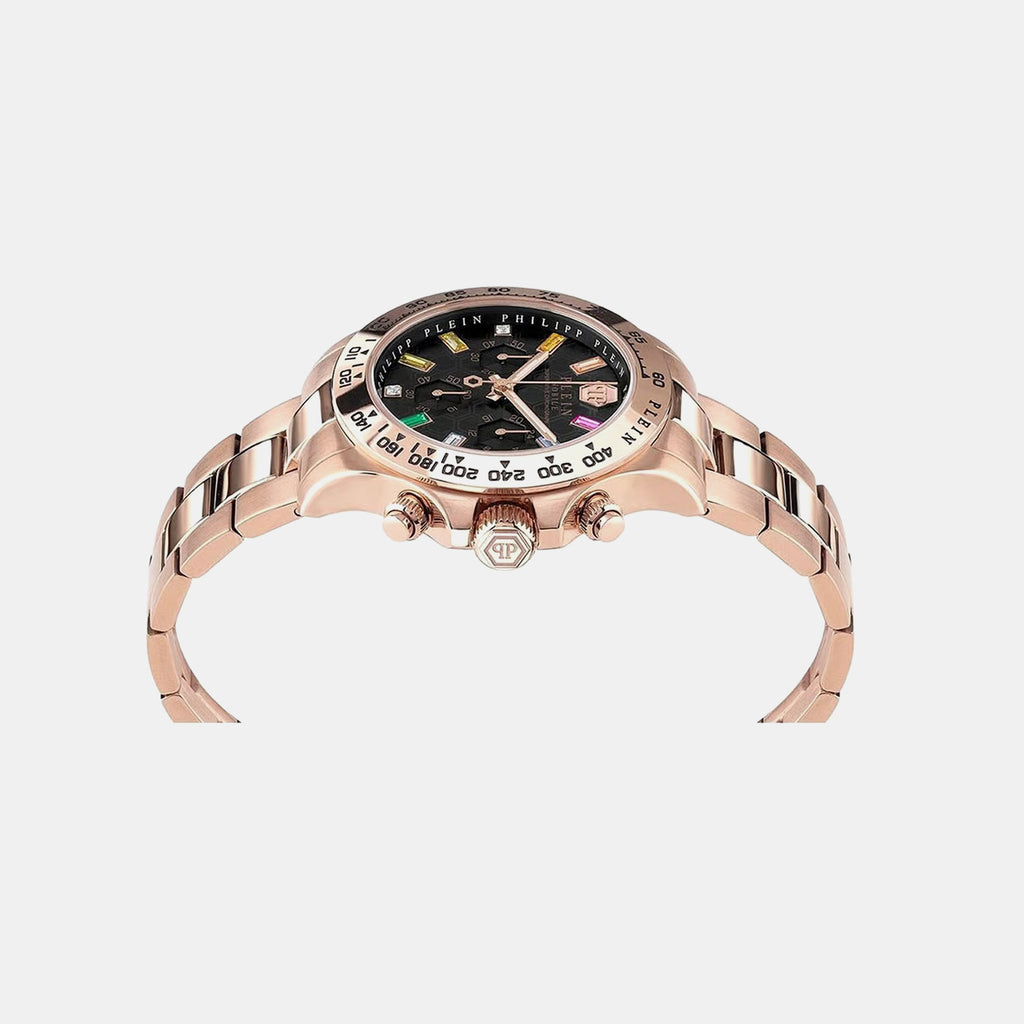 Women Quartz Black Dial Chronograph Stainless Steel Watch PWSBA0423