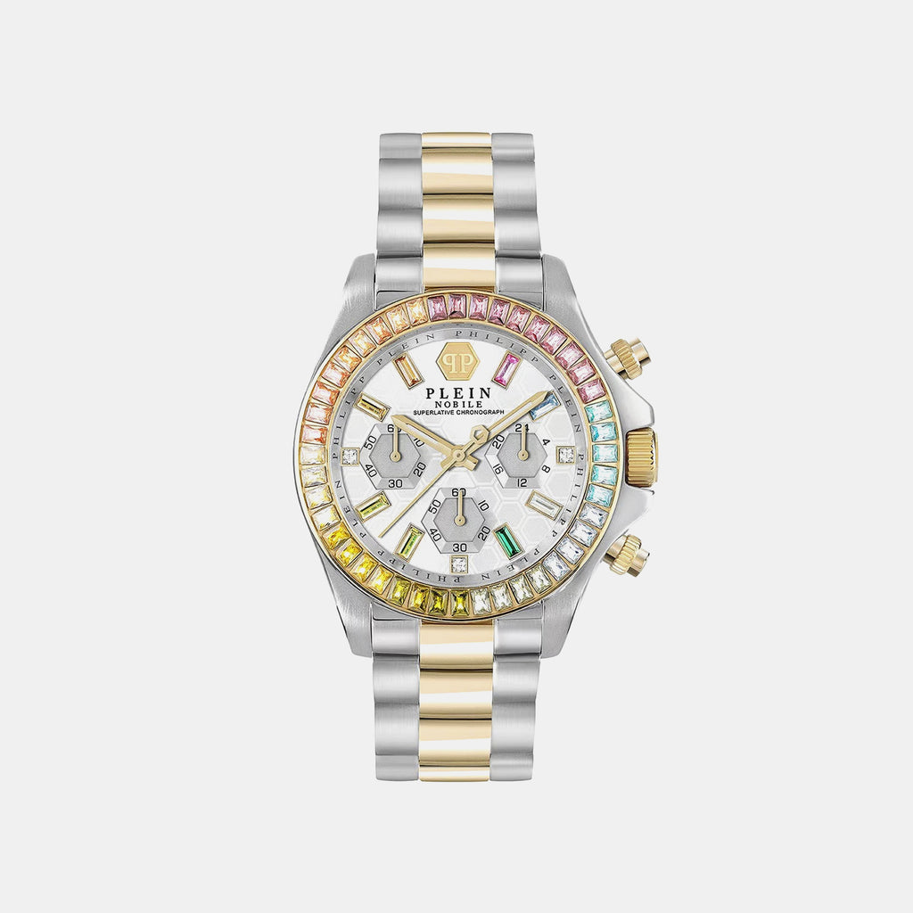 Women Quartz Silver Dial Chronograph Stainless Steel Watch PWSBA0523