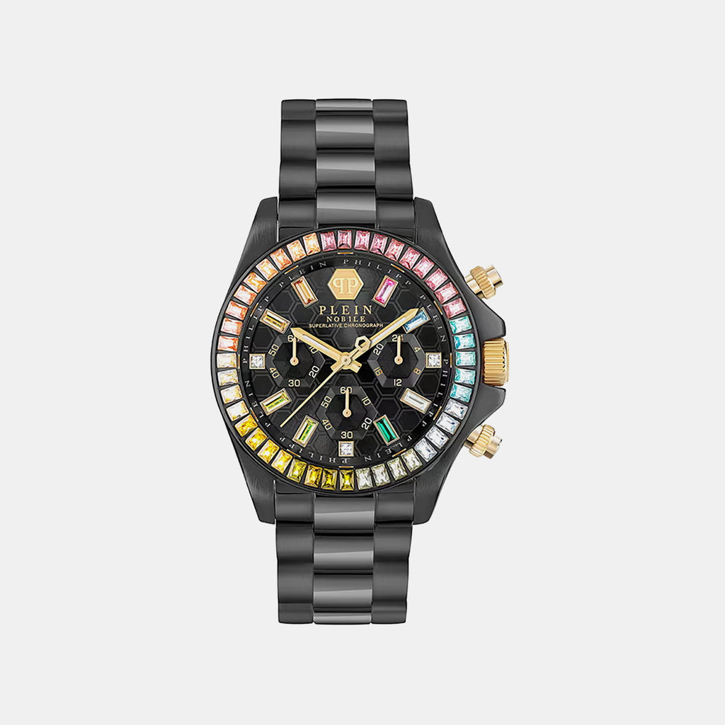 Sba-Nobile Chrono 38Mm La Women Quartz Black Dial Analog Stainless Steel Watch PWSBA0623
