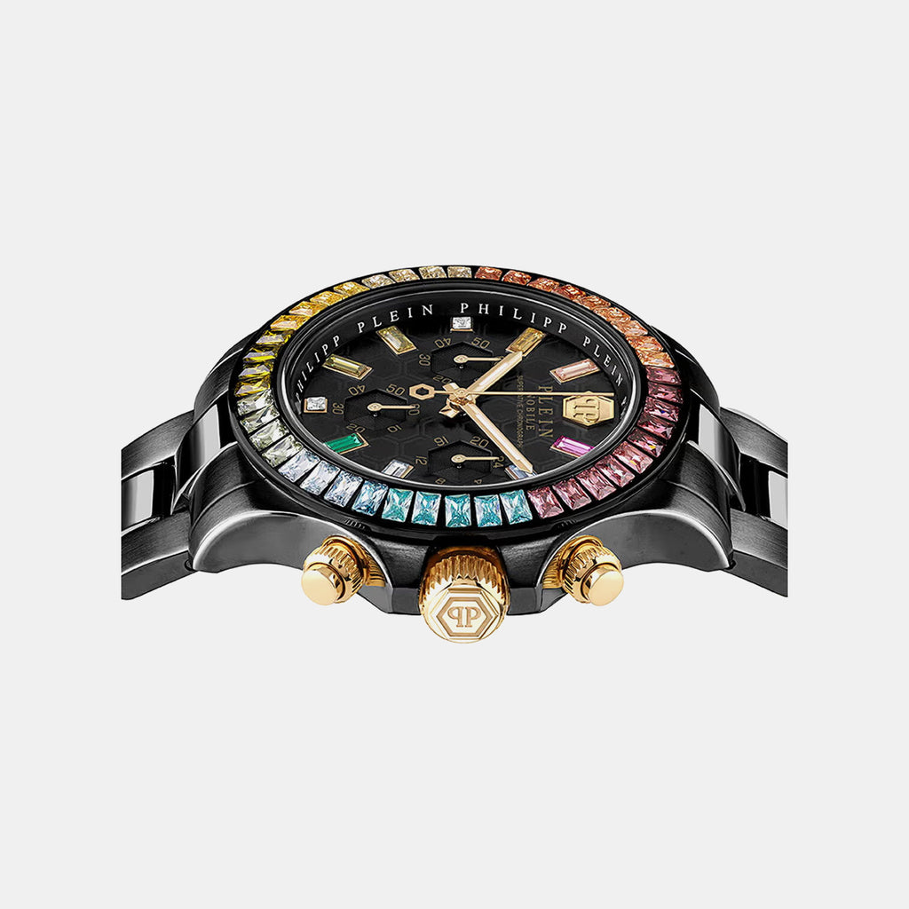 Sba-Nobile Chrono 38Mm La Women Quartz Black Dial Analog Stainless Steel Watch PWSBA0623
